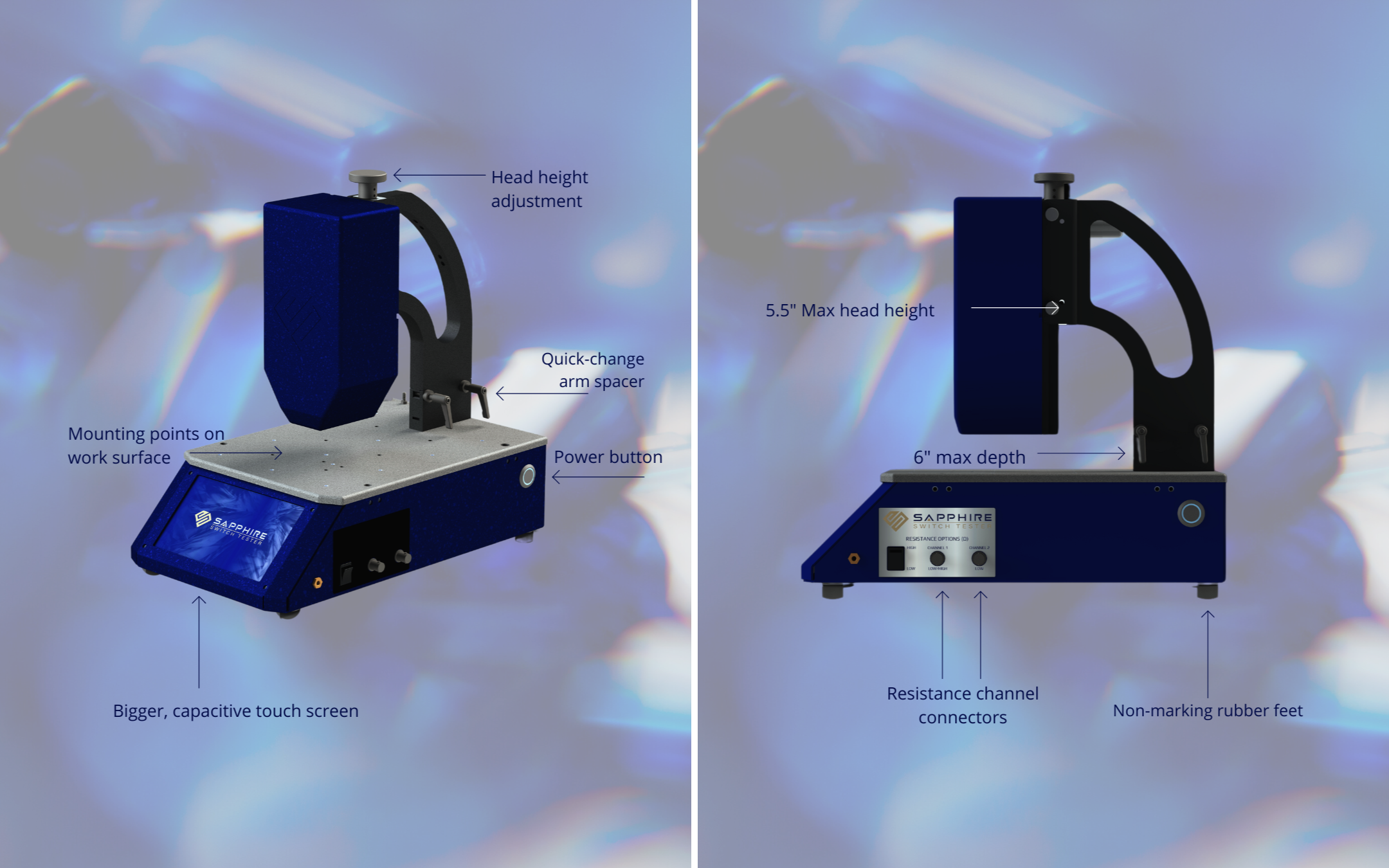 Snaptron's all-new Sapphire Foce Displacement Tester